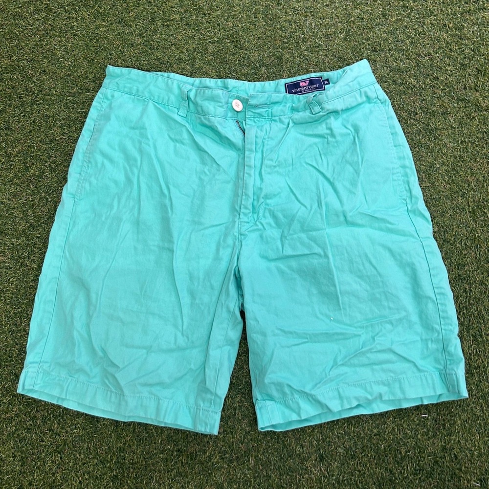 Vineyard Vines Mens 34 Breaker Shorts Mint Green Cotton Twill 9 Inch Inseam